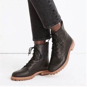 Madewell - The Clair Lace-up Boot in Leather